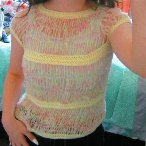 multicolored mesh top