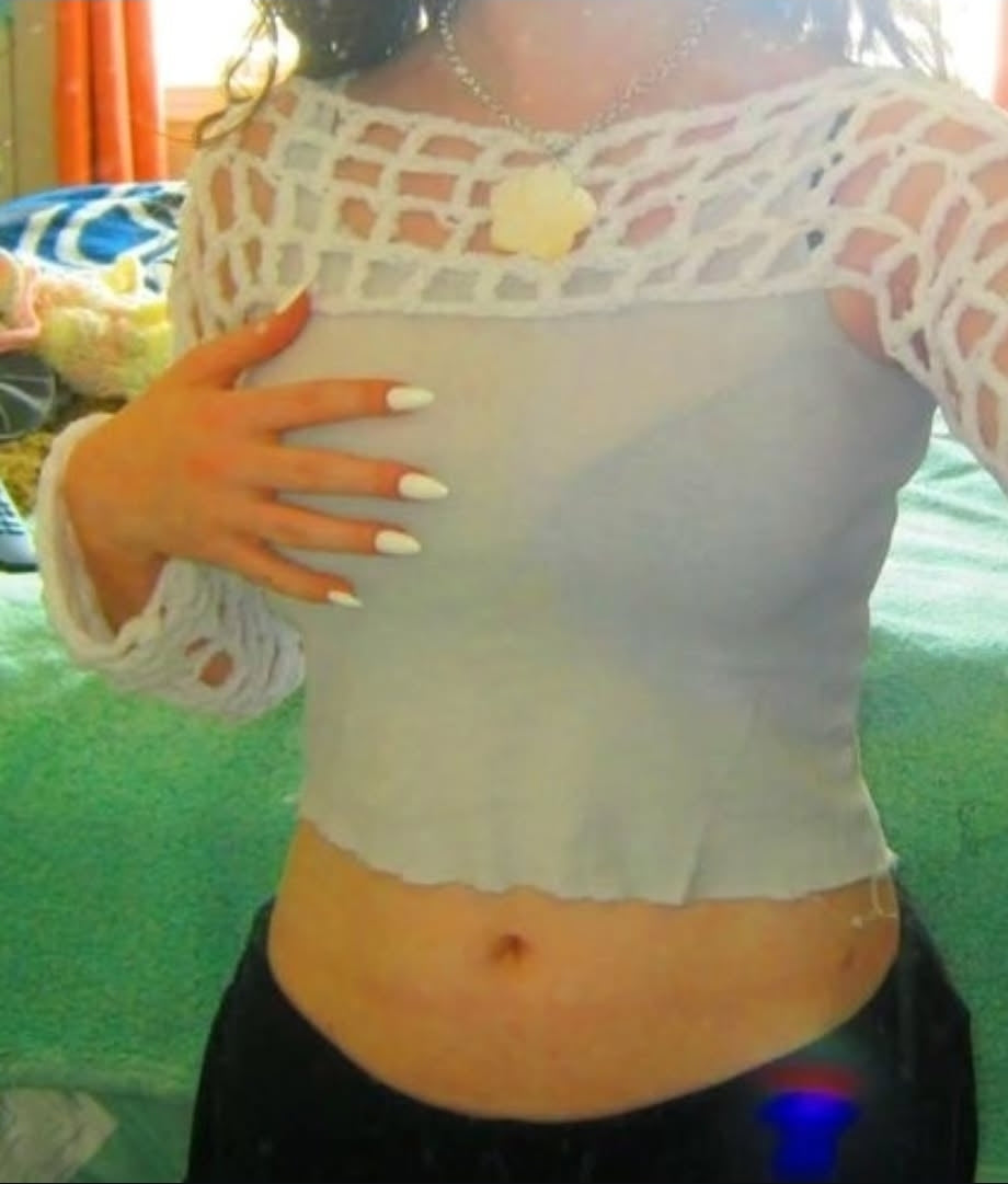 fuzzy white mesh shrug