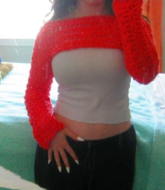 hot pink mesh shrug